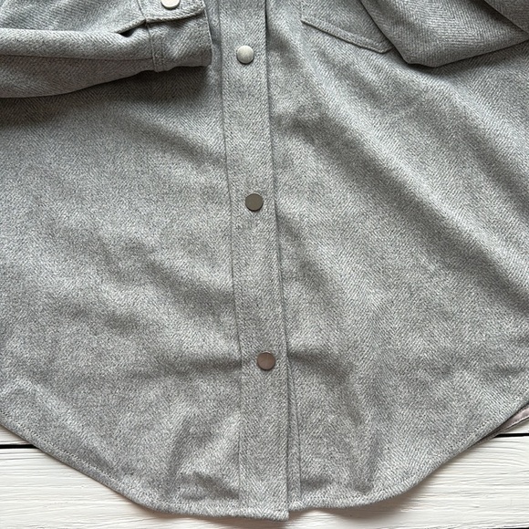 Abercrombie & Fitch Mens Wool Blend Heavy Shirt Grey size XL - Picture 3 of 6